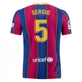 Koszulka FC Barcelona Sergio Busquets 5 Domowe Stroje Piłkarskie 2020/2021 Krótki Rękaw
